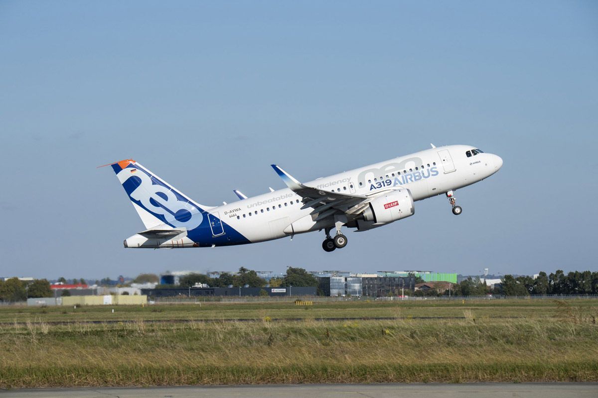 А319neo провел испытательный полет на 100% биотопливе